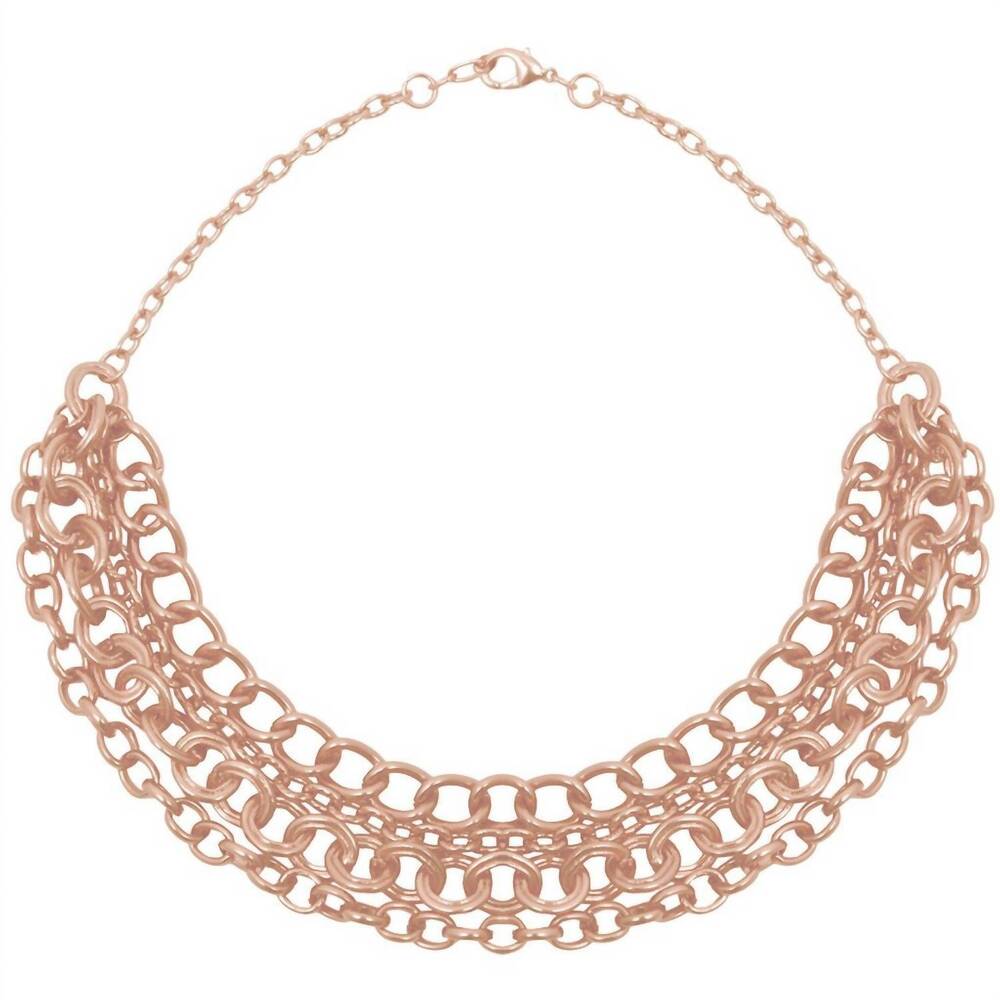 NEW KARINE SULTAN 4 tier chain necklace in rose gold